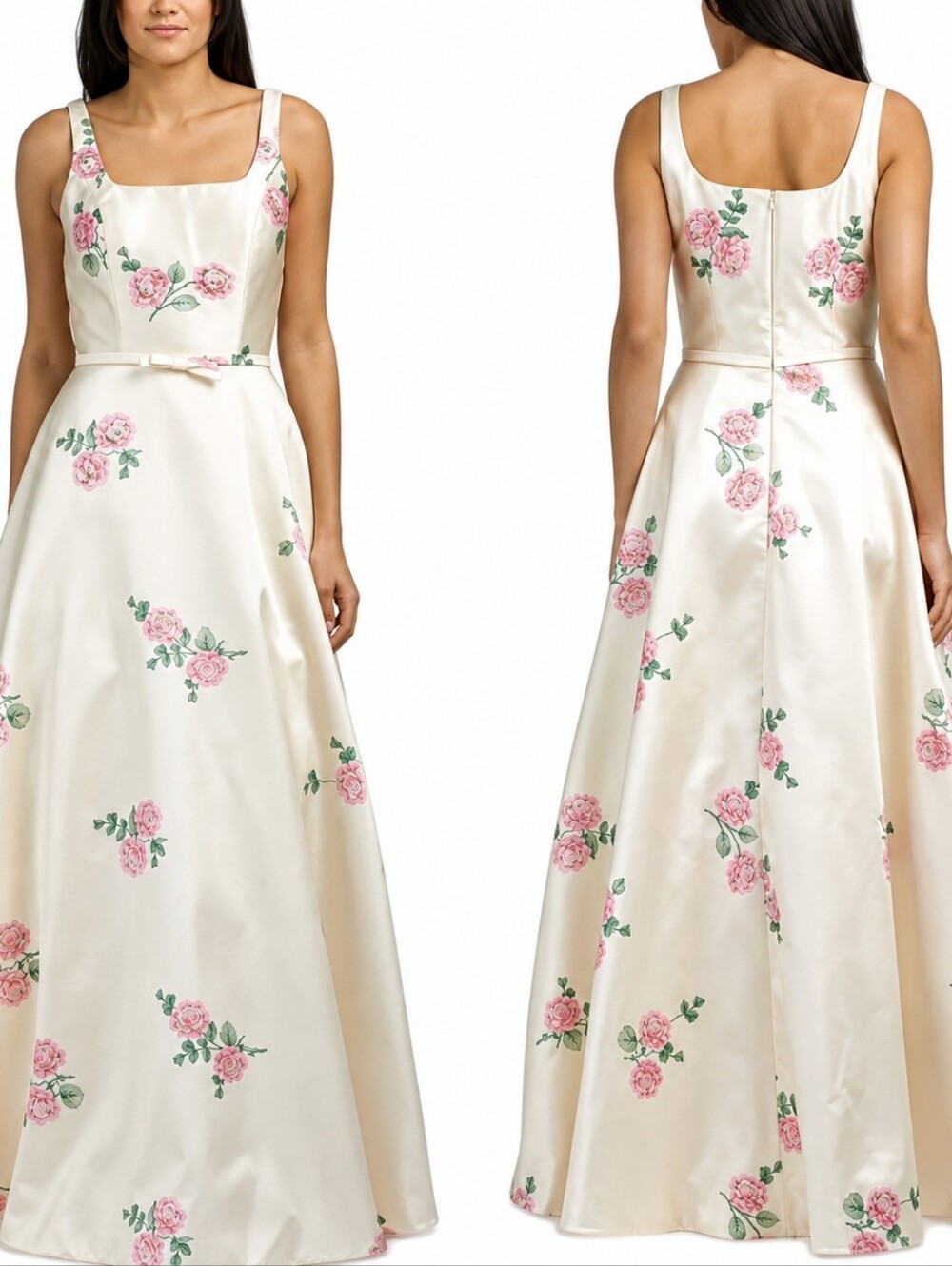 RENE BY RENE RUIZ Sleeveless Floral Applique Tea-length Dress Sz 8